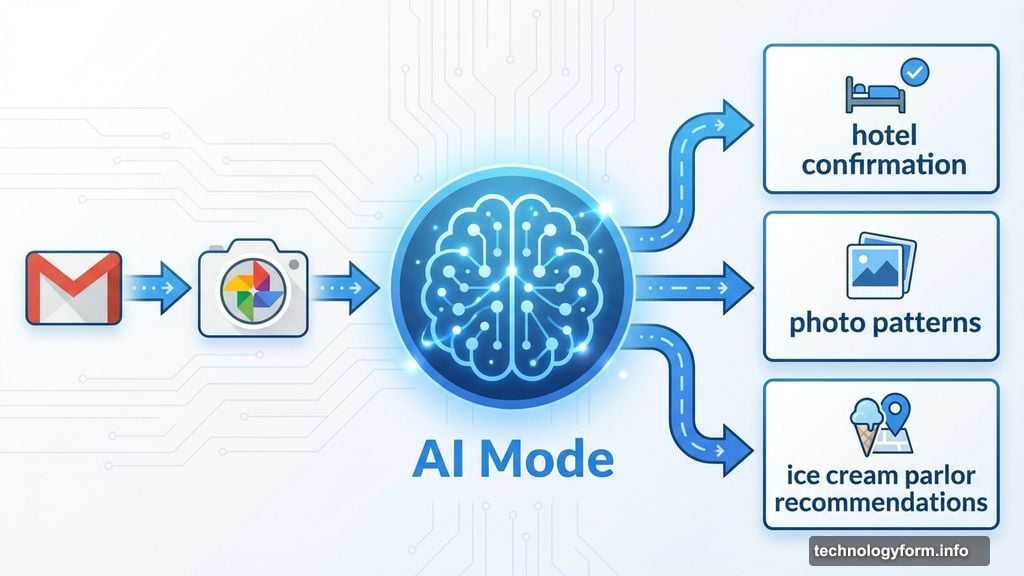 AI Mode scans Gmail inbox and Google Photos library