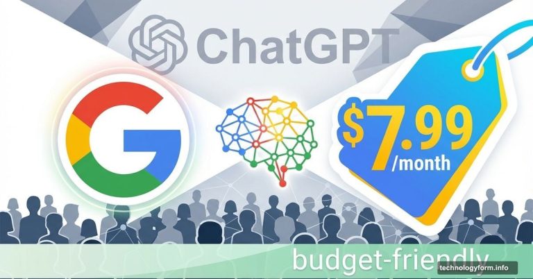 Google logo with $7.99 price tag and AI brain icon representing affordable subscription