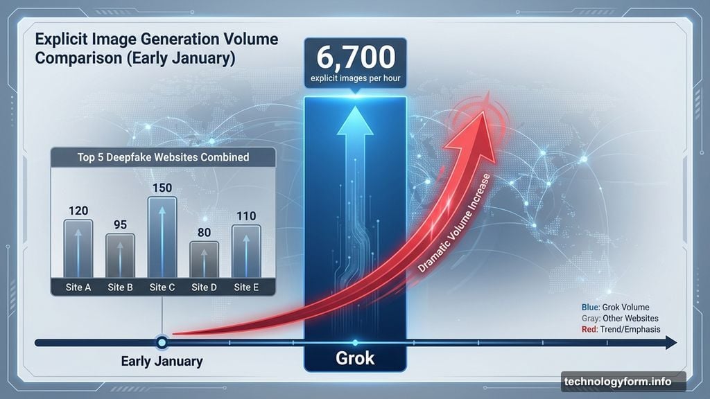 Grok generated more explicit deepfakes than top five websites combined