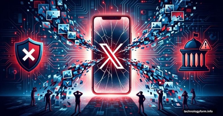 X platform phone flooding AI-generated images with failed safeguards and government warnings