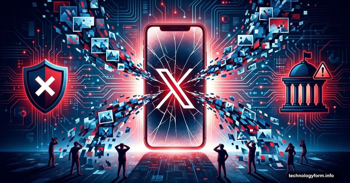 X platform phone flooding AI-generated images with failed safeguards and government warnings