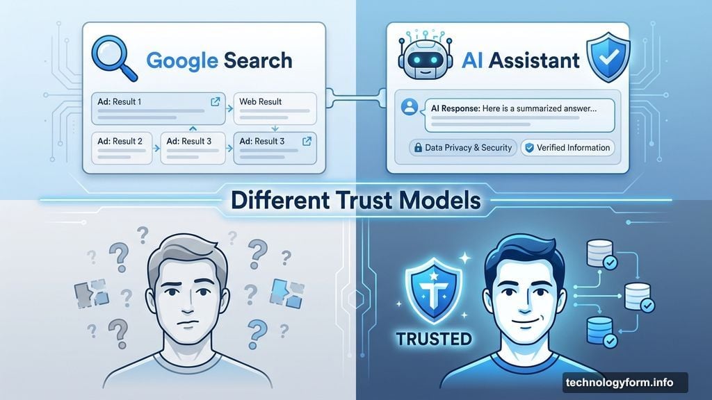 Chatbots work differently from search engines requiring user trust