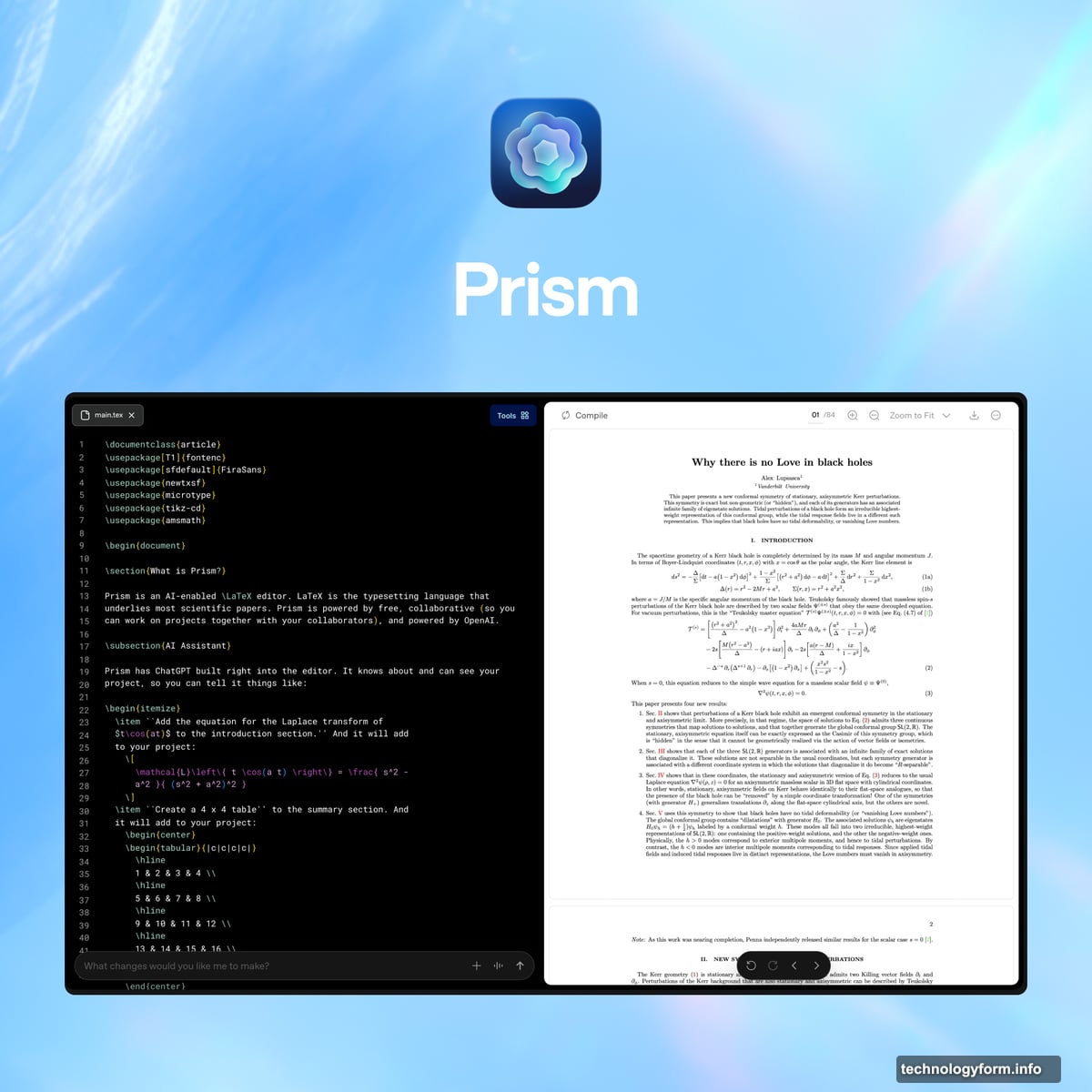 Prism sees entire research project context unlike standalone ChatGPT