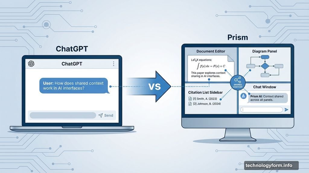 Prism sees your whole research project unlike standalone ChatGPT