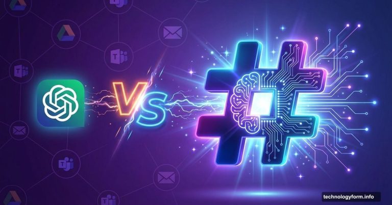 Slack AI agent logo versus ChatGPT in competitive showdown