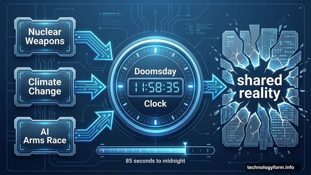Doomsday Clock at 85 seconds shows loss of shared reality