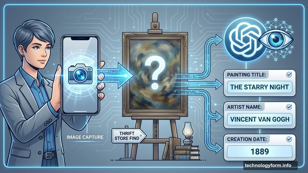 Advanced Voice camera feature identifies mystery painting at thrift store