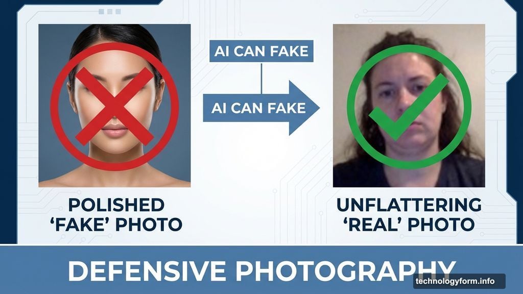 Raw unflattering images became proof of authenticity against AI