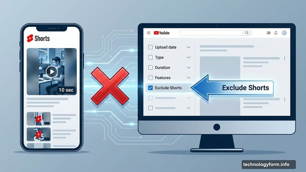 YouTube new filter excludes Shorts from search results entirely