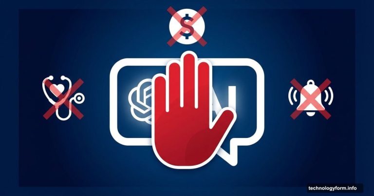 Red stop hand over ChatGPT bubble with crossed-out life icons