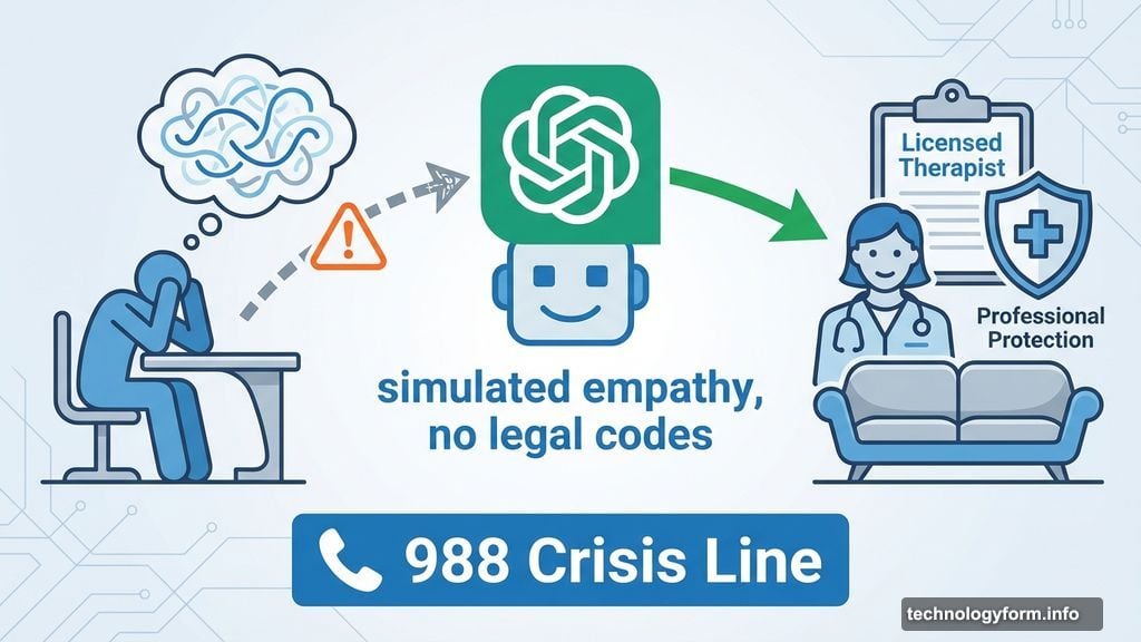 Licensed therapist provides real empathy and legal protection unlike ChatGPT