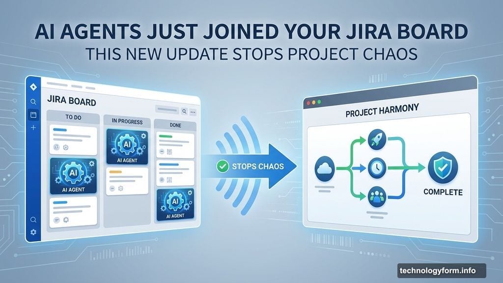 Modern minimalist illustration 2 for: AI Agents Just Joined Your Jira Board. This New Update Stops Project Chaos