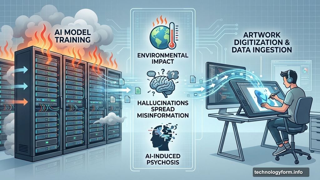 AI training causes environmental damage, misinformation, and stolen artist work