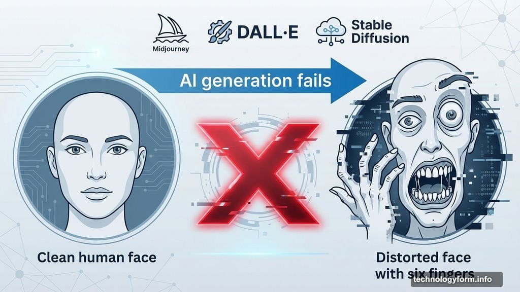 AI generators treat human faces like a minefield with wrong anatomy