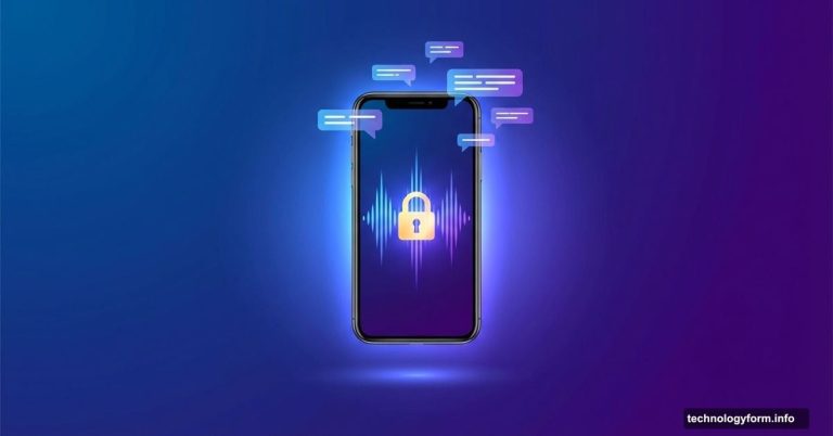 Smartphone displaying audio waveform with padlock symbolizing private local AI transcription