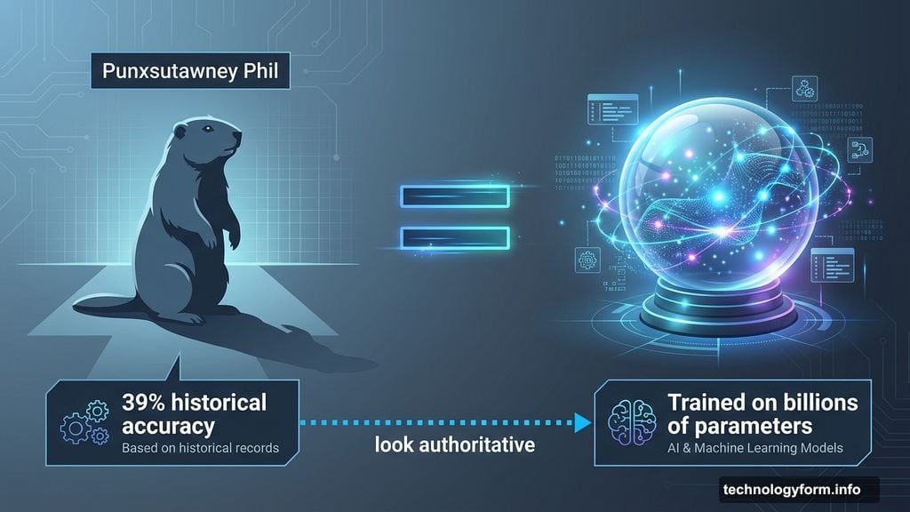 Both systems look authoritative yet neither delivers reliable predictions