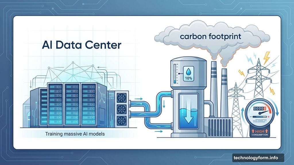 Training massive AI models consumes enormous energy and water for cooling