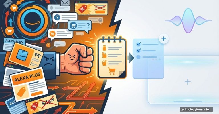 Cluttered Alexa app interface versus clean Siri shopping list experience