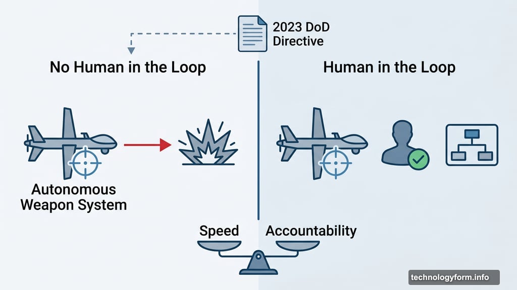 Autonomous weapons selecting targets without human making the final call