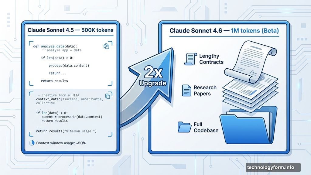 Sonnet 4.6 beta context window doubles to one million tokens