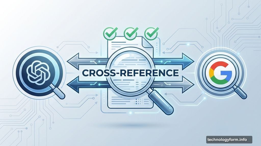 Cross-reference ChatGPT responses with Google searches for accuracy verification