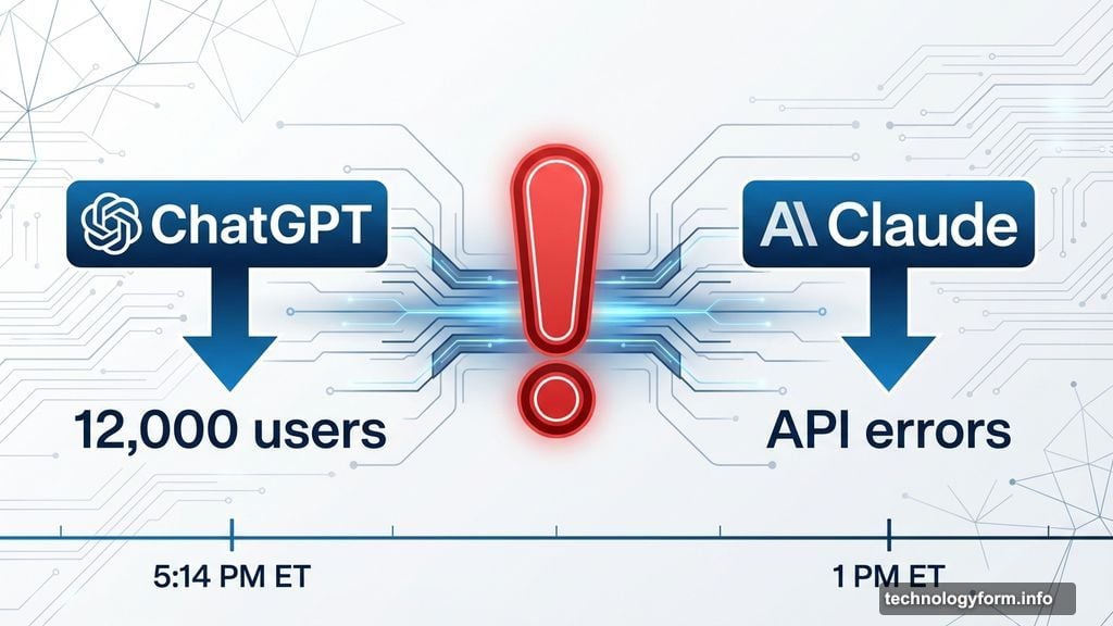 ChatGPT and Claude AI services experienced simultaneous outages today