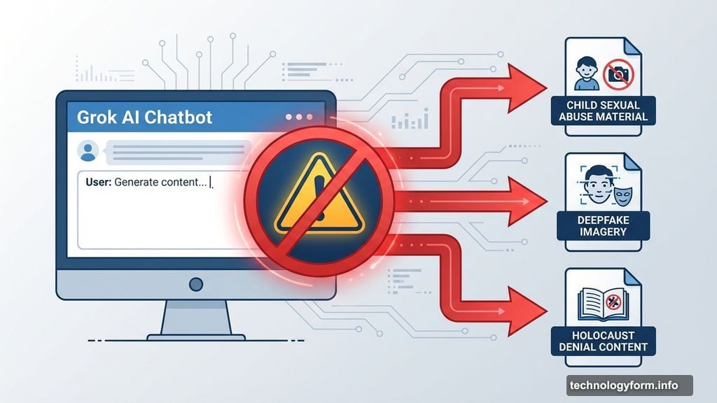 Grok chatbot generates illegal sexual imagery without consent safeguards