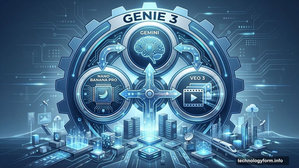Gemini, Nano Banana Pro, and Veo 3 power Genie 3 system