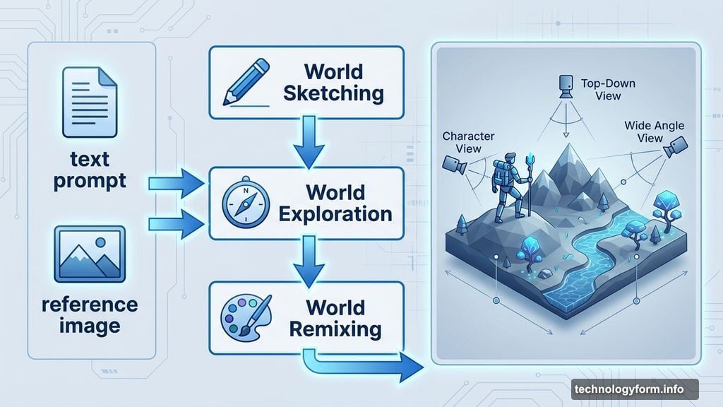 World Sketching, World Exploration, and World Remixing are three core functions
