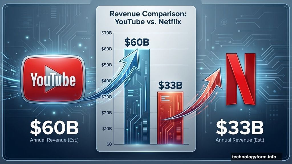 YouTube generates nearly double what Netflix makes in revenue