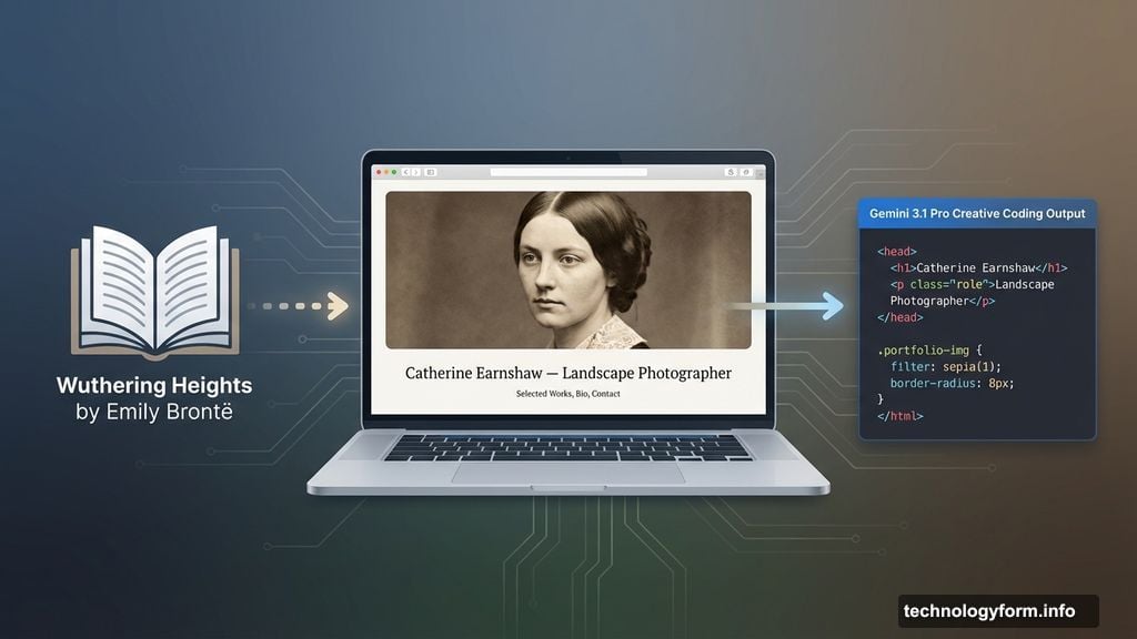Gemini 3.1 Pro builds portfolio website from Wuthering Heights character