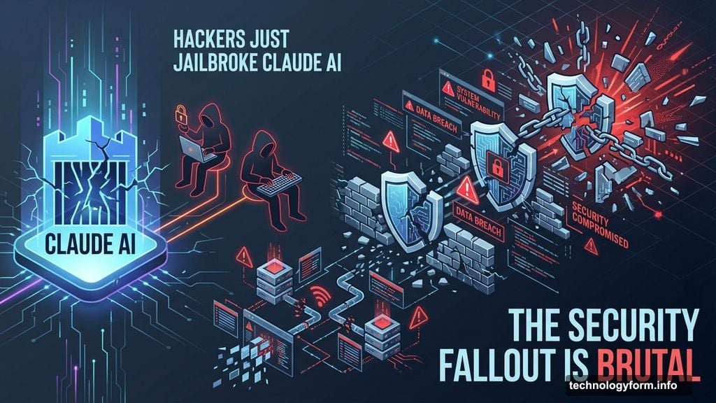 Modern minimalist illustration 1 for: Hackers Just Jailbroke Claude AI. The Security Fallout is Brutal