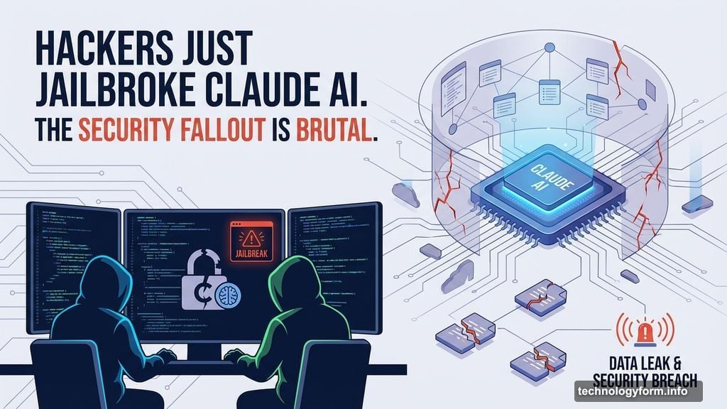 Modern minimalist illustration 2 for: Hackers Just Jailbroke Claude AI. The Security Fallout is Brutal