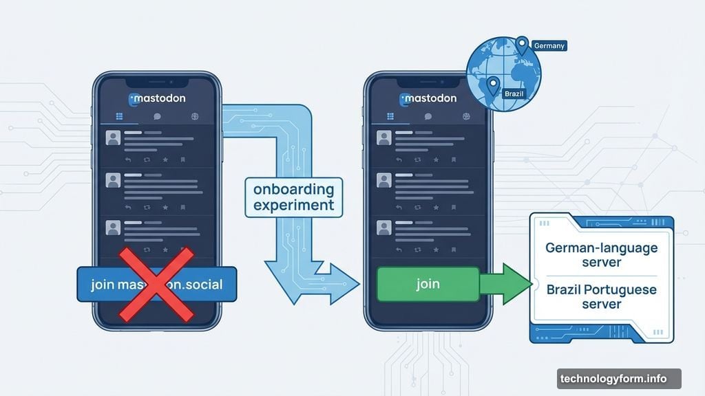 Mastodon recommends closest geographic server in correct language