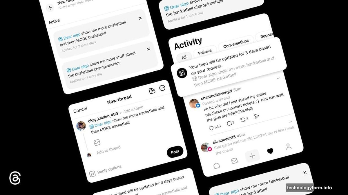 Users write dear algo posts to control Threads feed recommendations