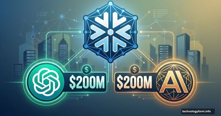 Snowflake logo centered between OpenAI and Anthropic with $200M tags