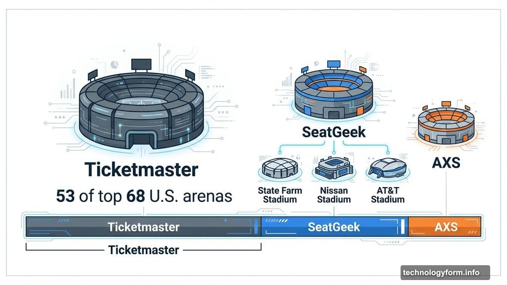 Ticketmaster dominates market against SeatGeek and AXS competitors