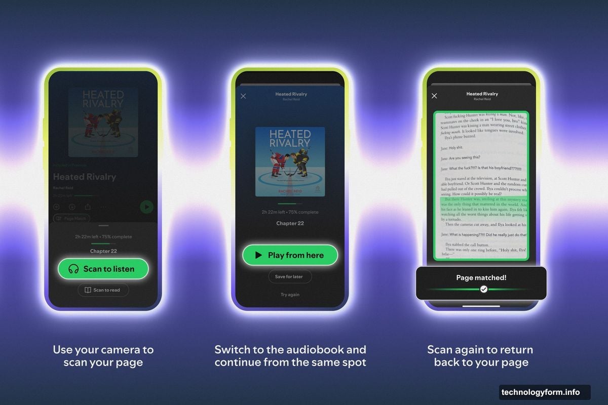 App tells you which direction to flip pages to match audio
