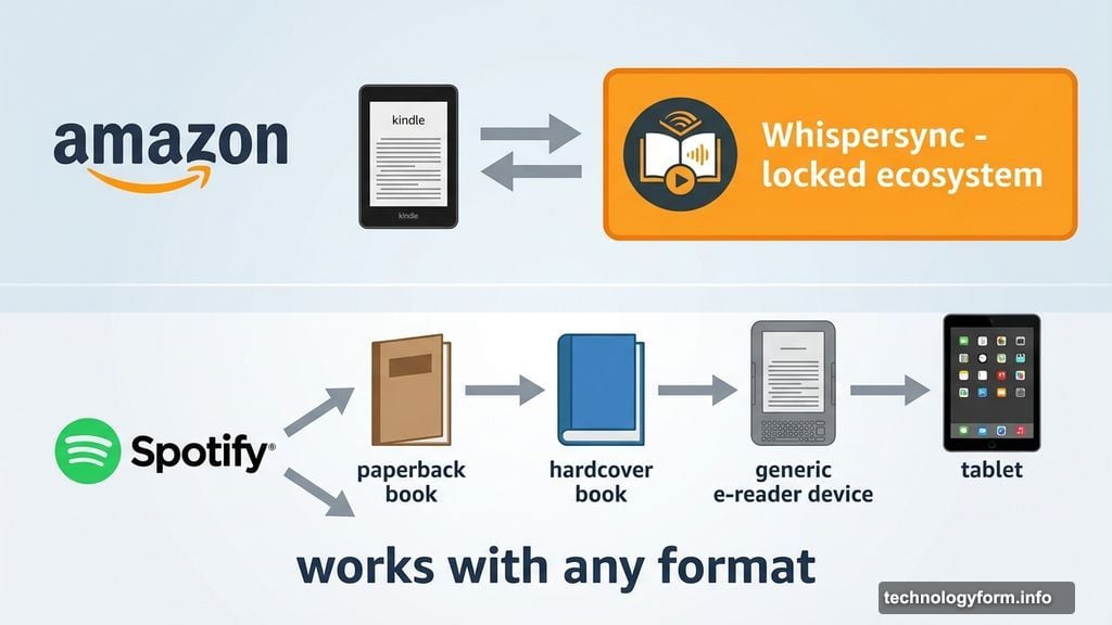 Spotify works with any book format unlike Amazon Whispersync