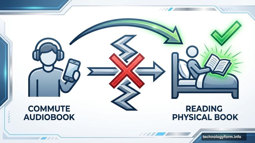 Remove friction switching between audiobook and physical book formats