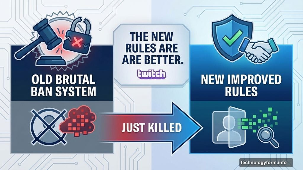 Modern minimalist illustration 2 for: Twitch Just Killed Its Brutal Ban System. The New Rules Are Better