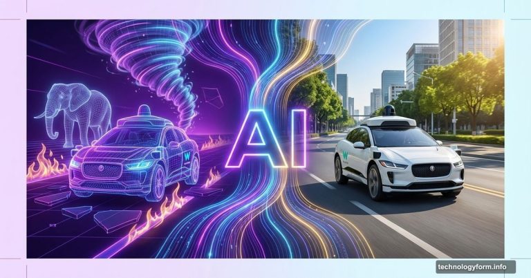 Waymo self-driving car in AI simulation with tornado and real world
