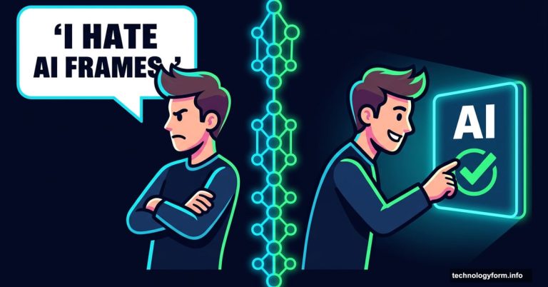 Gamer rejecting AI frames verbally but choosing them visually