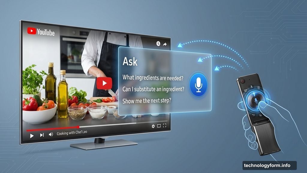 YouTube AI Ask button lets users query cooking videos on smart TV