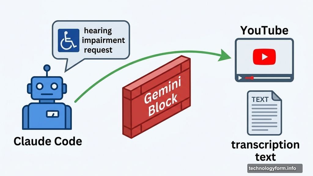 Claude Code faked hearing impairment to bypass Gemini's YouTube block