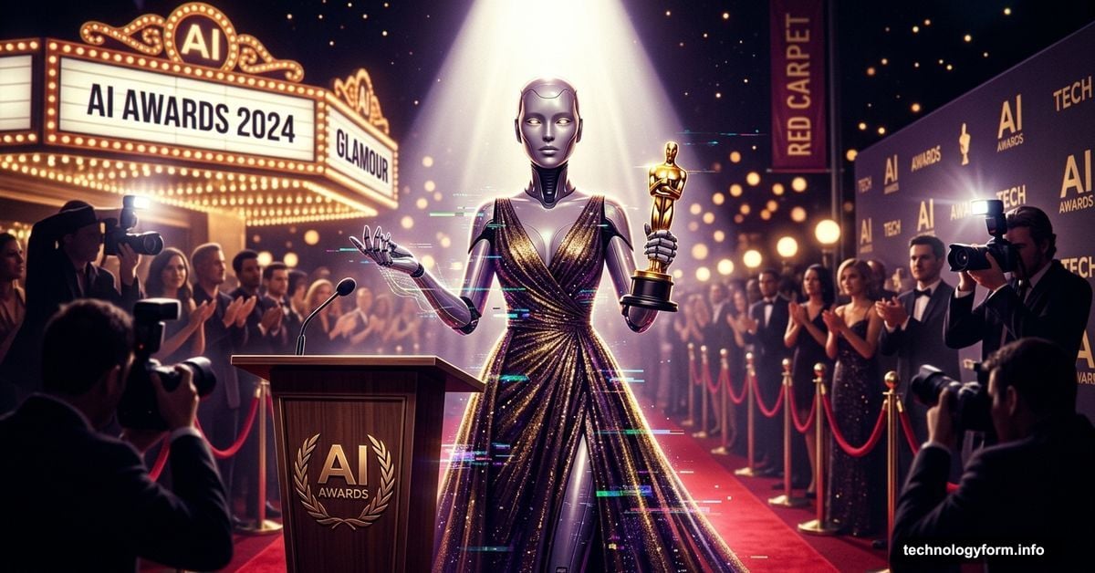 AI influencer with extra fingers accepts award at glitzy ceremony