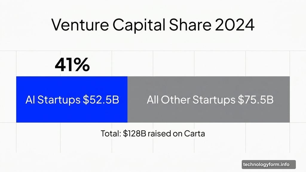 AI startups captured record 41% share of Carta's 128 billion dollars
