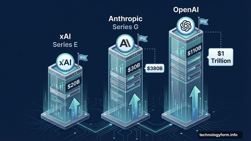 OpenAI Anthropic xAI each raised double digit billions at record valuations