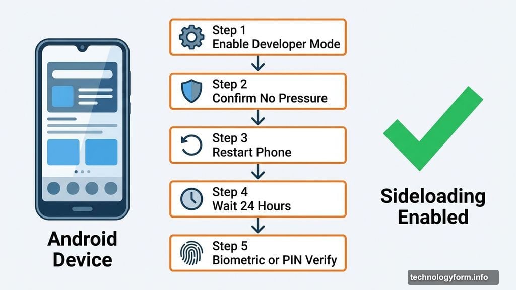 New Android multi-step security flow required before sideloading apps