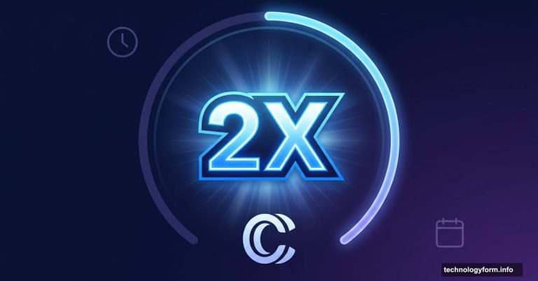 Claude AI logo with bold glowing 2X doubled usage limits badge